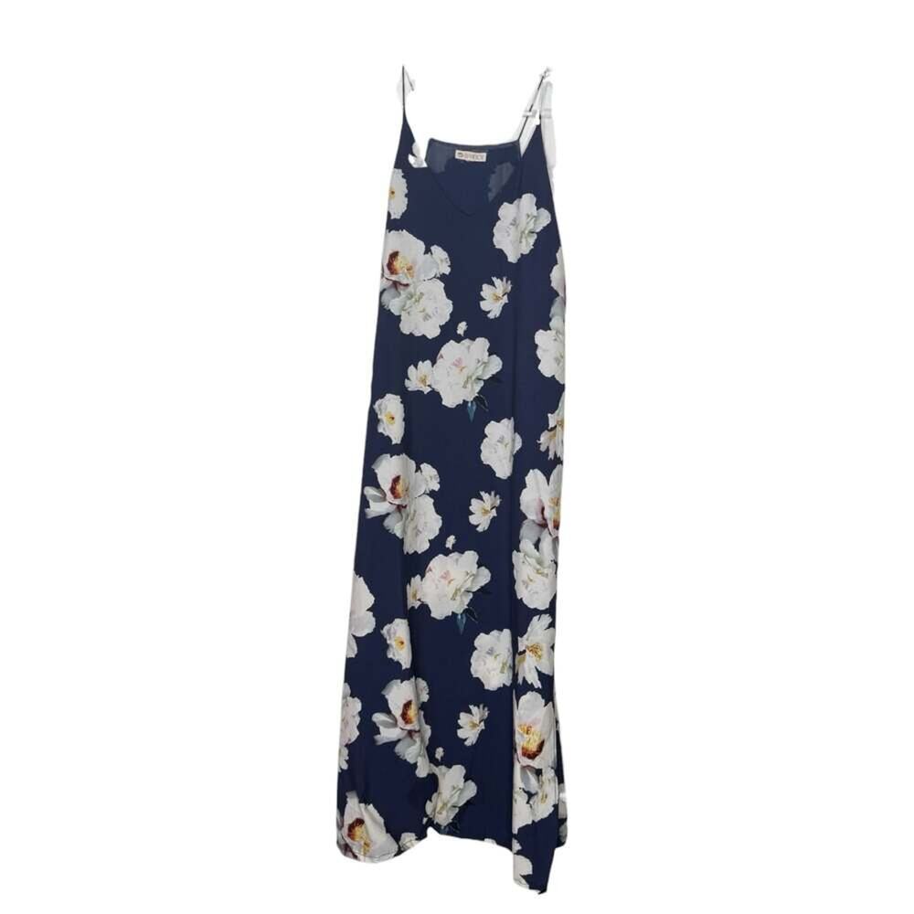 Eliane Rose Navy Blue Floral Maxi Dress with Spaghetti Straps - Picture 3 of 3
